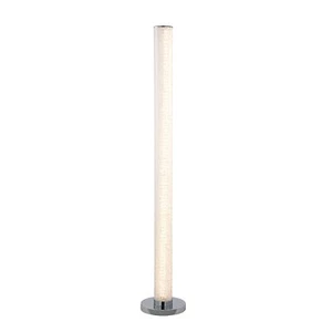 49" White Column Floor Lamp With Clear Drum Shade - Picture 1 of 6