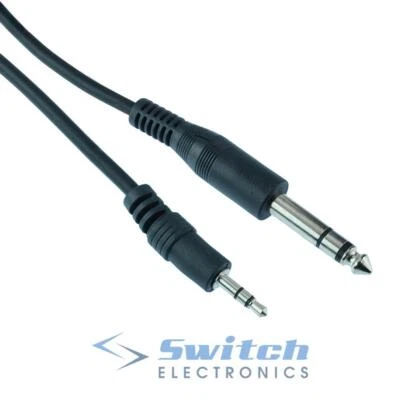 3.5mm to 6.35mm 1/4" AUX Stereo Jack Audio Lead Cable Plug 1m 1.5m 2m 3m 5m - Image 1 of 2
