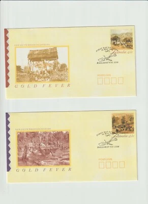 portadas primer día australia 1990 4 sobres pre estampados fiebre del oro Foto 1 de 2