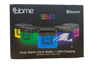 iHome IBT28G Bluetooth FM Dual-Alarm Color Changing Clock Radio - Picture 1 of 4