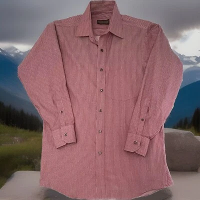 Donald Trump Button Up Shirt Mens 15 1/2  32/33 Red Cotton Long Sleeve Signature - Image 1 of 4