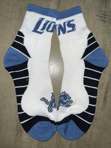 DETROIT LIONS FOOTBALL LOGO CURVE 1/4 LENGTH TEAM SOCKS MENS LARGE Q Cover