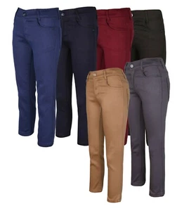 Kinder Jungen Freizeit Stretch Chino Hose in marineblau burgundschwarz Alter 3 bis 16 - Bild 1 von 48