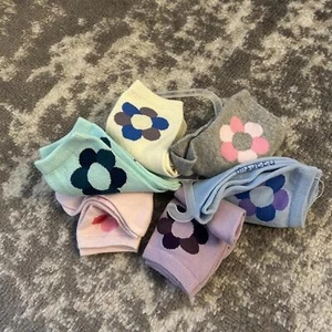 Naartjie Girls Six Pack of Flower Mid-Ankle Socks Medium 7-8.5 (NEW) - Picture 1 of 2
