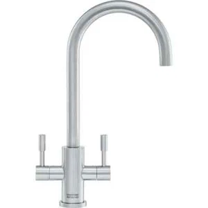 FRANKE NERIO SILK STEEL KITCHEN TAP Single Lever Mid Arc 2 Handles - Picture 1 of 1