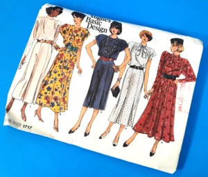 Vogue Sewing Pattern 1717 Vintage Dress 1986 Easy Sizes 8-10-12 Cut to Size 12 - Picture 1 of 5