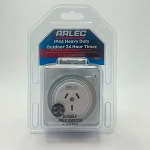 Heavy duty outdoor timer Arlec 24hr IP44 M40 switch pumps pool spa weatherproof - Picture 1 of 7