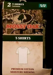 Pk. of 2 Mossy Oak Men's T-Shirts Camo/Black Moisture Wicking - Hunting XL NEW - Picture 1 of 2