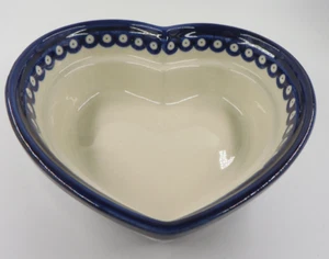 Boleslawiec Hand Made Polish Pottery Heart Shaped Large Serving Bowl Marked - Picture 1 of 4