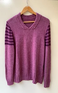 Handmade Hand Knitted Womens Size Approx XL Purple Long Sleeve Jumper - Picture 1 of 5