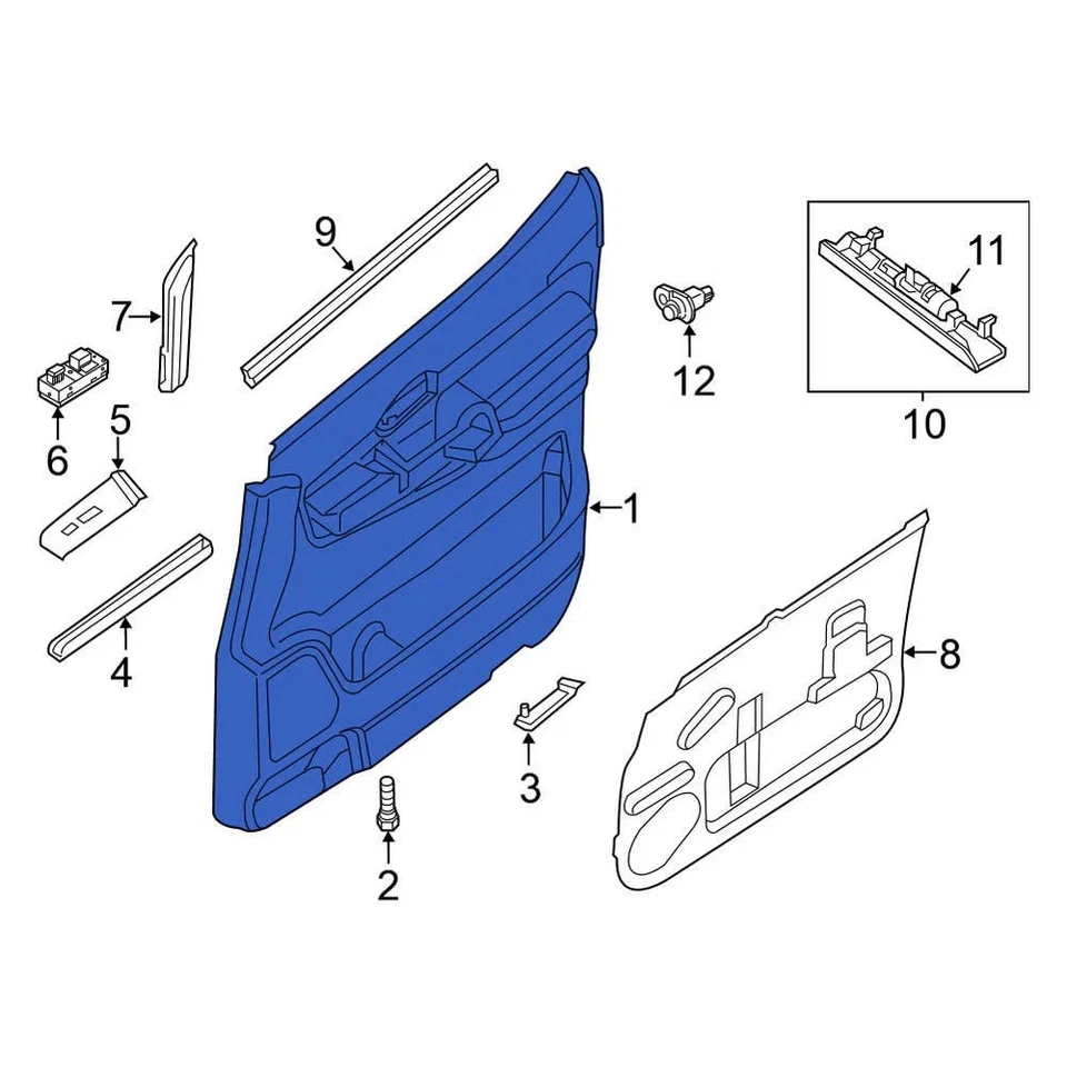 For Nissan NV3500 12-21 Nissan Rear Left Inner Door Interior Trim Panel Foto 1 de 2