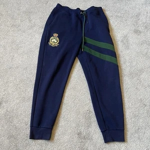 Polo Ralph Lauren Adult Medium M Blue Jogger Gold Pony Crest Crown Double Knit - Picture 1 of 14