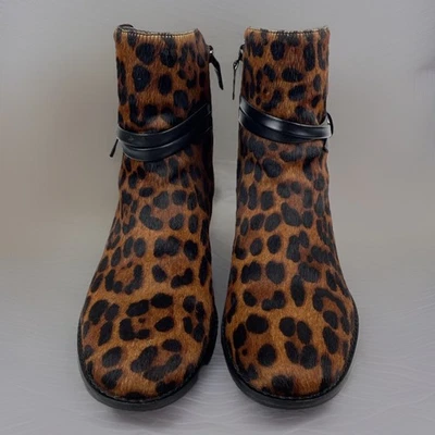 Bota Talbots con cremallera al tobillo 8 guepardo leopardo en muy buena condición.  Envoltura de cuero de becerro 8,5 M Foto 1 de 4