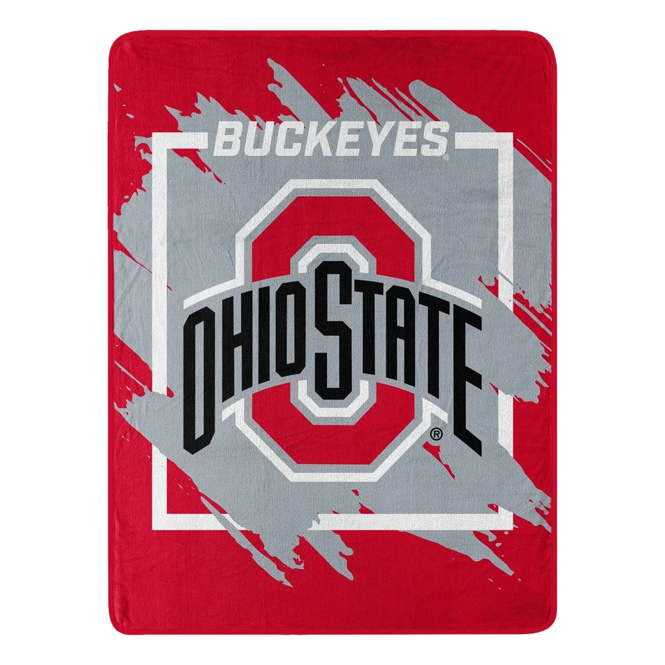 Ohio State Buckeyes Blanket 46x60 Micro Raschel Dimensional Design Rolled - Image 1 of 1