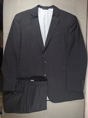 Traje Brooks Brothers Explorer Madison Fit lana 2 botones negro 48L | 42x32 para hombre Foto 1 de 4