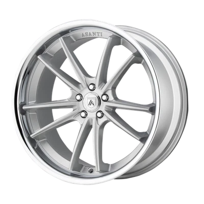 22x10.5 Asanti Black ABL-23 SIGMA Brushed Silver Chrome Lip Wheel 5x120 (35mm) - Image 1 of 4