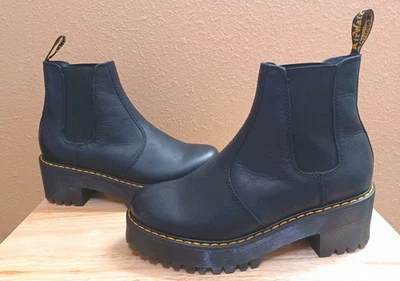 Dr Martens Rometty Women's Black Leather Chelsea Platform Boots New US 9 - Image 1 of 4