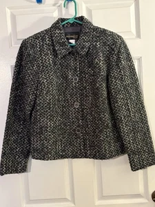 VTG Requirements Women’s 12p Gray Tweed Academia Lightweight Blazer Jacket - Picture 1 of 5