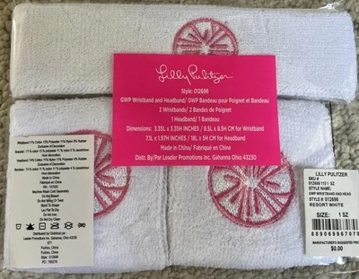 Nuevo en Paquete - Pulsera y Diadema Lilly Pulitzer 2 Resort Tenis Blanco #012696 OS NUEVO Foto 1 de 3