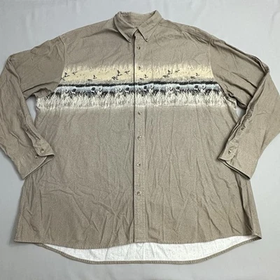 Camisa De Colección Cabela's Hombres 3XL Alta Piel de Ciervo Suave Gamuza Franela Caza Perros Patos Foto 1 de 4