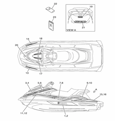 2019 YAMAHA GP1800R DECAL - F3P-U417T-50 - Image 1 of 2