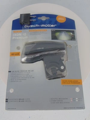 BUSCH & MULLER IQ PREMIUM LUZ DELANTERA LED 80 LUX HECHA EN ALEMANIA Foto 1 de 2
