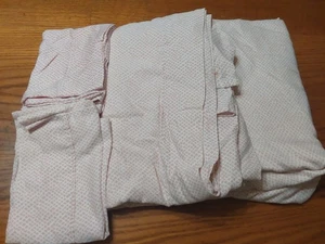Vintage Full Size Sheet Set Fitted Flat 2 PIllowcases Pink Diamond Check - Picture 1 of 4