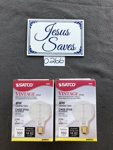 2- Satco 40w G25 Vintage Bulb S2425       0266 - Picture 1 of 2