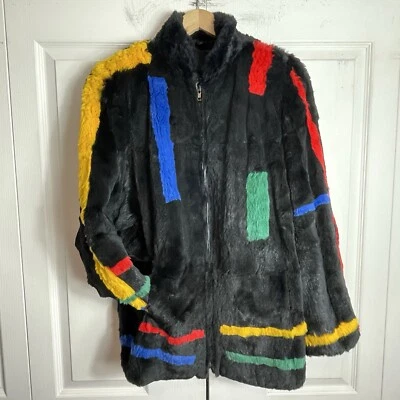 80’s RABBIT FUR BOMBER STYLE JACKET  - Image 1 of 4
