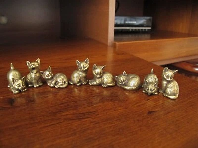 Estatuilla de Mesa 8 Piezas Latón Gato Animal Estatua Escultura Decoración Gatos Llavero Foto 1 de 4