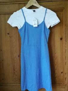 New Look Girl’s Blue Ribbed Dress & T-shirt Set, Age 10-11, BNWT - Picture 1 of 5