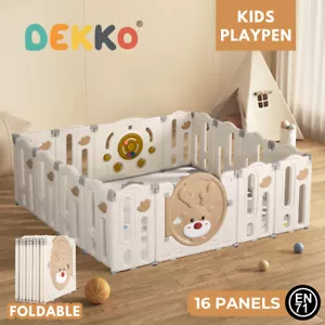 Baby Playpens Kids Safety Gate Activity Center Toddler Fence Play Toy 16 Panels - Picture 1 of 12