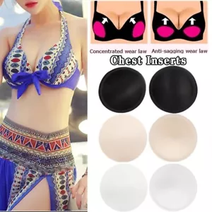 1 pair Bikini Bra Pad Triangle Cups Chest Push Up Insert Foam Pads for Swimsuit - Picture 1 of 18