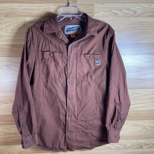 Camisa con botones Grit 40 by Duluth Trading para hombre pequeña calce estándar naranja quemado - Imagen 1 de 8