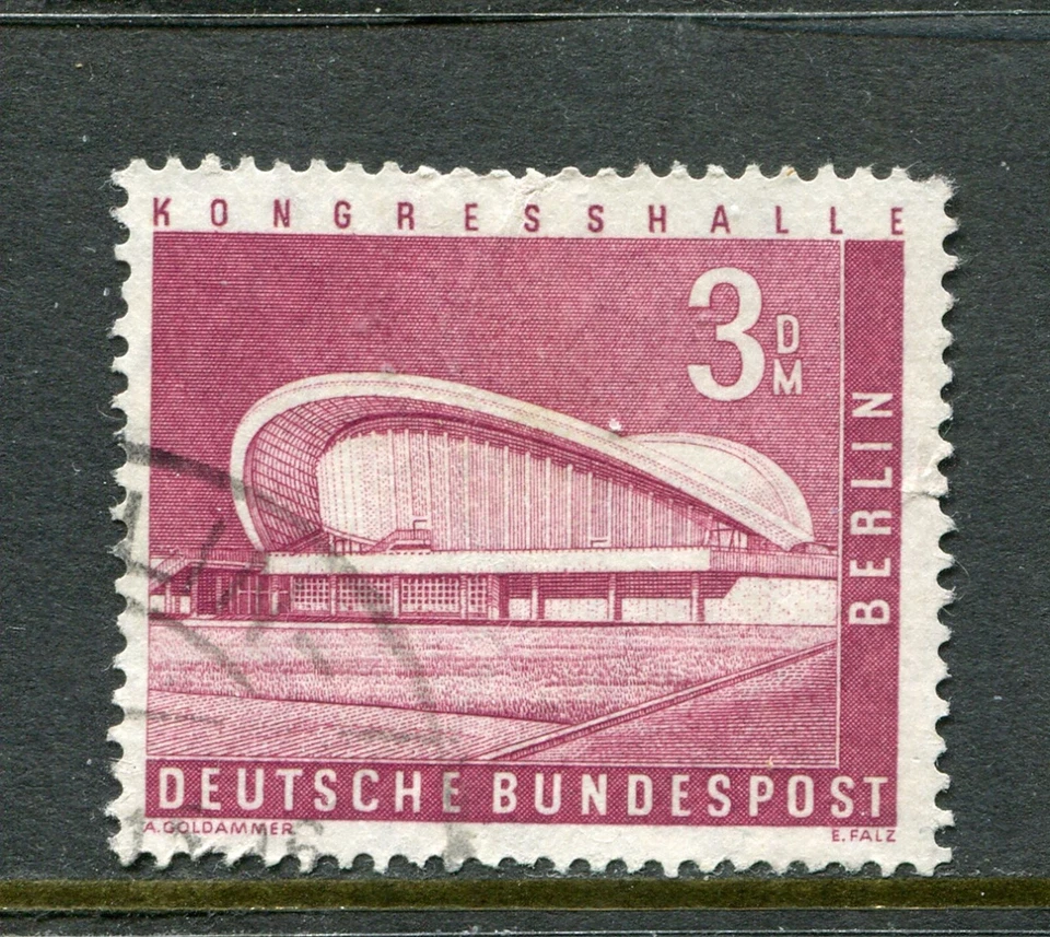 ALEMANHA BERLIM 1958, SALÃO DE CONGRESSOS, Scott 9N136, MUITO BEM USADO - Imagem 1 de 1