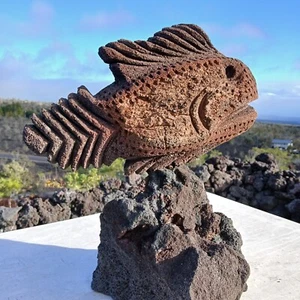 Large Fish Carving Sculpture Stone Statue Art Home Decor - Picture 1 of 24