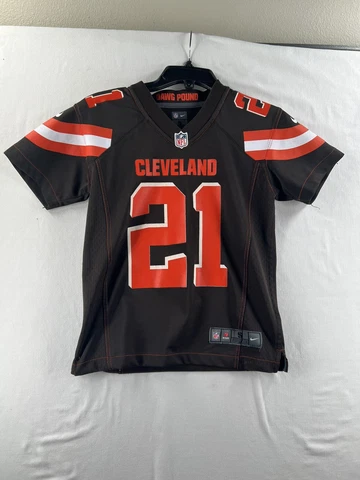 NFL Nike Cleveland Browns Jersey #21 Ovhwat Brown Orange Home Youth Small Cover