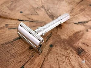 Navaja de seguridad Gillette delgada ajustable vintage DE - J3 1964 - Imagen 1 de 8