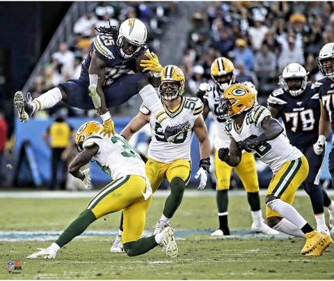Melvin Gordon Los Angeles Chargers Unsigned Horizontal Hurdle Photo Cover