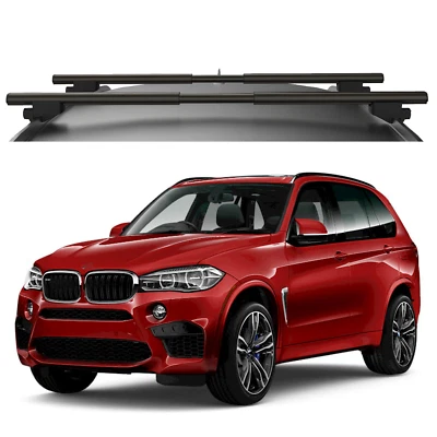 Roof Racks Black Aluminium Cross Bars For BMW X5-X3 2000-2024 Telescopic - Image 1 of 4