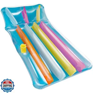 Zcaukya aufblasbarer Poolschwimmer, 65 Zoll bunte aufblasbare Poolliege mit  - Bild 1 von 5