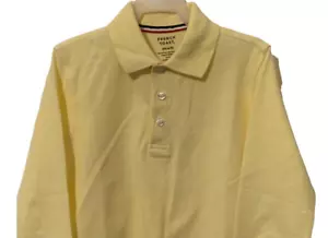 French Toast Boys Cotton School Uniform Size XS 4/5 Long Sleeve Pique Yellow - Picture 1 of 9
