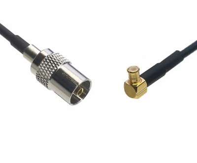IEC Female to MCX Male Right Angle 0.5~15FT Coaxial Cable For Antenna Radio wifi - Image 1 of 3