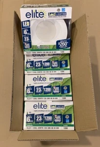 Set of 4!!! Elite 6" Dimmable LED Retrofit Light Kit 3000K 1200 Lumens - White - Picture 1 of 8