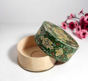 Vintage Box French Cardboard Antique Small Round Art Nouveau - Picture 1 of 7