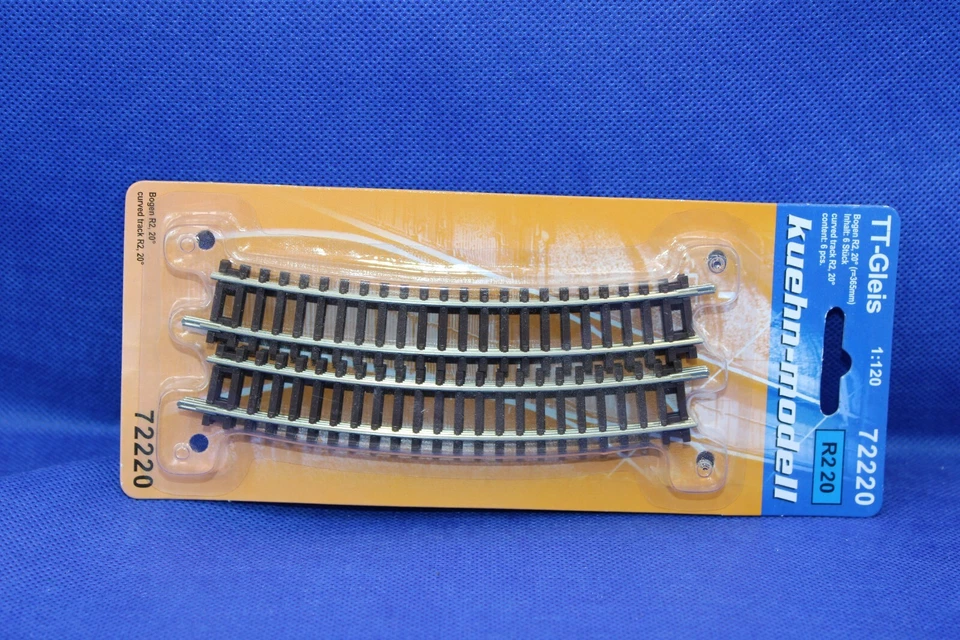 Kuehn 72220 Spur TT 6 x gebogenes Gleis R2 Radius 365 mm 20°/NEU - Bild 1 von 1