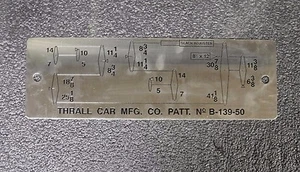 THRALL CAR MFG. B-139-50 SLACK ADJUSTER CHART (M) - Picture 1 of 4