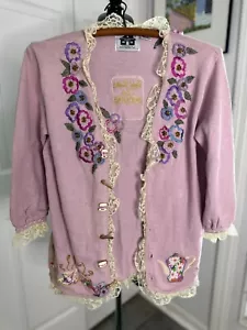 Vintage Storybook Knits English Breakfast Tea Cardigan Sweater Size XS - AS IS - Picture 1 of 11