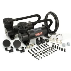 VIAIR 480C DUAL PACK STEALTH BLACK AIR RIDE BAG SUSPENSION COMPRESSOR PUMP TRAIN - Picture 1 of 3