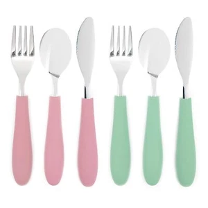 Kids Silverware with Silicone Handle | Childrens Safe Flatware | Kids Utensil... - Picture 1 of 4